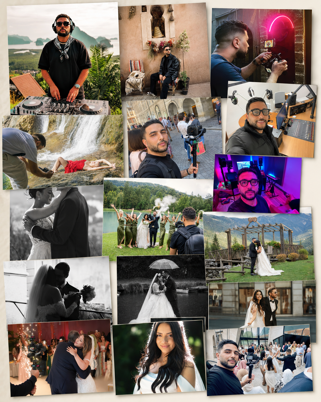 Abdela Labiad en tournage : caméra, stabilisateur, mariages, concerts et studio